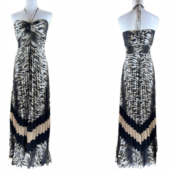 Glamazon Dresses & Skirts - Glamazon Tiger Zebra Chevron Colorblock Bandeau Tube Halter Maxi Dress M Summer